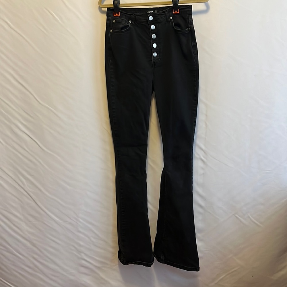 Boohoo black bell bottoms